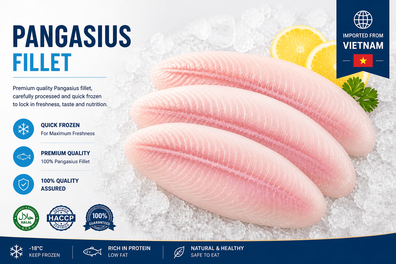 Pangasius Fillets - Frozen Pack